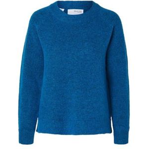 SELECTED FEMME Slflulu Ls Knit O-Neck B Noos damestrui, Super Sonic, XS, Super Sonic