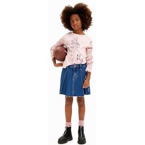 Desigual Girl Knit T-shirt met lange mouwen voor meisjes, Rood
