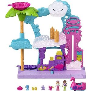 Polly Pocket Pollyville Flamingo Wasstraat - speelset met poppen en accessoires - vanaf 4 jaar - HHJ05