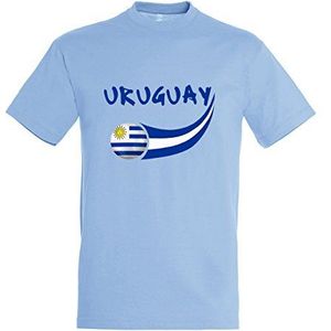 Supportershop T-Shirt Uruguay, hemelsblauw, voor kinderen, 6 jaar, jongens, maat M (fabrieksmaat)