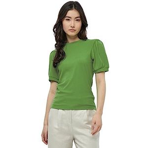 Minus Johanna T-shirt à manches courtes bouffantes à col rond pour femme, Vert mousse clair 3034, S