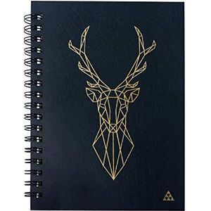 SmartWoods, Deer Geometric Animals agenda 1,8 cm x 24 cm x 18,5 cm, B5, ruimte voor notities, trendy design, elegante stijl, uniekheid, handgemaakt karakter. (hert)