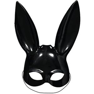 amscan 9918082 - Halloween halfmasker zwart konijn met elastische sluiting