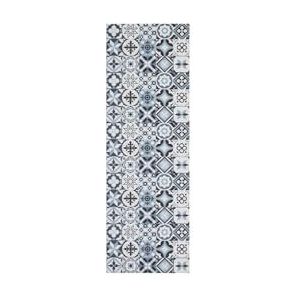andiamo Gangloper, afwasbaar, antislip, pvc, getest op schadelijke stoffen, tegels en ornamenten, oosterse stijl, kleur: grijs, afmetingen: 70 x 200 cm