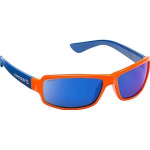 Cressi Ninja Zonnebril – flexibele zonnebril voor heren, oranje glazen spiegel, blauw, eenheidsmaat
