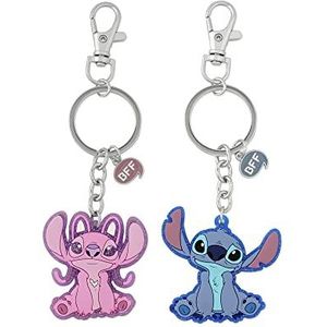 Peers Hardy - Disney Lilo & Stitch sleutelhanger set roze en blauw BFF, blauw/roze, één maat, Blauw/Roze
