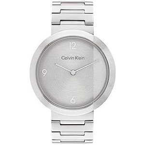 Calvin Klein 25200289 unisex analoog kwartshorloge met roestvrijstalen armband zilver, zilver.