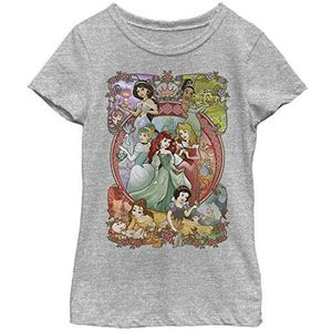 Disney Princess Power Girl's Heather Crew Tee, grijs gemêleerd Athletic, atletisch grijs gemêleerd