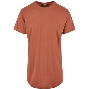 Urban Classics Lang T-shirt voor heren, korte mouwen, bruin, regular fit/standaard pasvorm, Terracotta