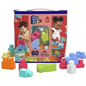 Mega Bloks tas roze bouwstenen set, 60 delen, speelgoed voor baby's en kinderen van 1 tot 5 jaar, DCH54