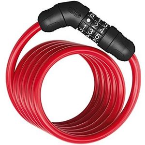 ABUS Star 4508C/150 spiraalkabelslot - cijferslot van 8 mm sterke spiraalkabel - ABUS veiligheidsniveau 2 - rood