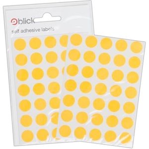Blick 140 stuks neon oranje ronde stickers 13 mm
