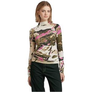 G-STAR RAW Lecite Slim Turtle Wmn Ls T-shirt voor dames, Veelkleurig (Whitebait Pop Multi Camo D23271-d251-c374)