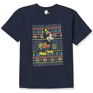 Disney Characters VTG Mickey Sweater Boy's Solid Crew Tee Marineblauw, XS, Navy, XS, Marine.