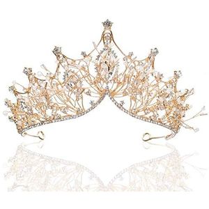 Wohlstand Kristallen diadeem kroon, Tiara kristallen kroon, prinsessen-tiara, koninklijke tiara voor bruiloftsfeest, diadeem voor bruid, voor vrouwen, meisjes, bruid, schoolfeest, bruiloft, legering,