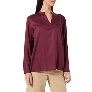 Seidensticker Modieuze blouse met rechte snit en lange mouwen van viscose, Aubergine