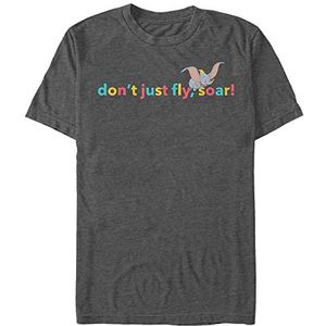 Disney Dumbo Color Fly Organic T-shirt à manches courtes Unisexe, Noir mélangé., XL