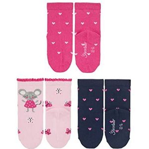Sterntaler Sokken 3-pack hartjes/muis van de sokken, roze, 18 baby meisjes, roze, 18, Roze