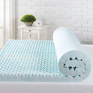 Zinus Cool Swirl, matrastopper 160 x 190 cm, hoogte 7,6 cm, matras van verkoelend traagschuim, topper voor matrassen, Oeko-Tex gecertificeerd