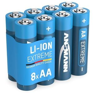 ANSMANN Extreme Lithium batterijen, AA, Mignon verpakking met 8 - 1,5 V, LR6, hoge capaciteit, extreem licht, 700% meer vermogen