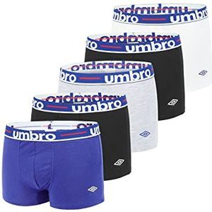 UMBRO Calecon Boxershorts voor heren, katoen, effen, 5 stuks, Veelkleurig (klasse 9)