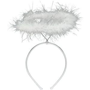 amscan 9918074 - Halloween haarband met witte engelenveren