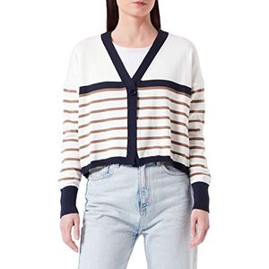 LTB Jeans Kalene Cardigan voor dames, Otter wit marineblauw 12802 strepen