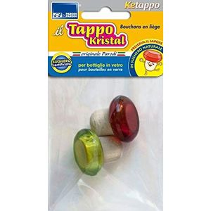 PARODI & PARODI Kit Naturel, 2 stuks kurk met gekleurde kunststof kop, ideaal voor alle glazen flessen, neutraal, standaard