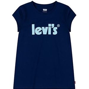 Levi's Kids Lvg Basic T-shirt voor meisjes, met poster, middeleeuws blauw