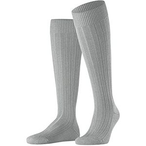 FALKE Heren Teppich in Schuh lange sokken, ademend, klimaatregulerend, geurremmend, dikke wol, geribbeld, warm, krullen, duurzame zool, platte teennaad, 1 paar, Grijs (Lunar 3225)