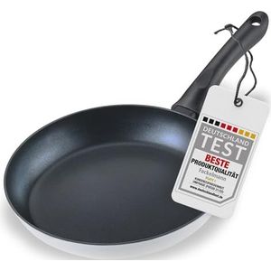 FACKELMANN Arcadalina Braadpan, anti-aanbaklaag, van 90% gerecycled aluminium en keramische coating, voor koken en frituren, PFAS-vrij, zwart/wit, 20 cm