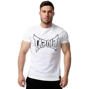 TAPOUT Lifestyle Basic T-shirt voor heren, Wit/Zwart