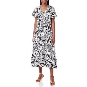 faina Robe pour femme avec imprimé zébré, Blanc/noir, L