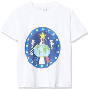 Brands In Limited NASA Globe Astronauts sweatshirt voor meisjes, wit (white wht), 5-6 jaar, Wit (Wit Wht)