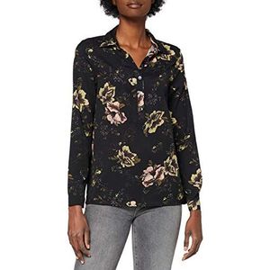 Lee Cooper Bedrukte blouse voor vrouwen, zwart, L, zwart.