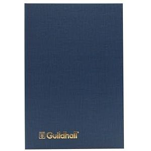 Exacompta - Guildhall 32/5Z – controlelampje, 298 x 203 mm, 5 kolommen voor bankbiljetten, 160 pagina's van hoogwaardig 95 g/m² papier, traditioneel genaaid, blauw vinyldeksel met bladwijzer, Blauw, 29.8 x 20.3 cm, 5 schattenzuilen, 160 pagina's