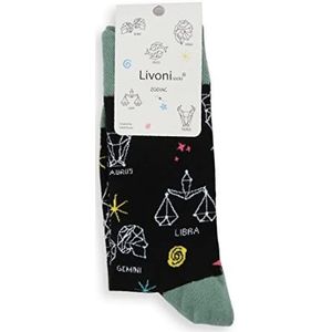Livoni Zodiac-Regular Socks 35-38 sokken, meerkleurig, S, uniseks, volwassenen, meerkleurig, maat S, Meerkleurig