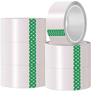 iSOUL 6 rollen transparant plakband, 48 mm x 66 m, voor pakketten, verpakkingen en dozen, sterk, veilig en zelfklevend