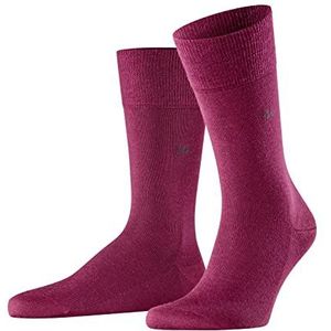 Burlington Leeds ademende sokken voor heren, klimaatregulerend, geurremmend, wol, katoen, dun, versterkt, zacht, platte teennaad voor dagelijks gebruik en werk, 1 paar, Rood (Merlot 8005)