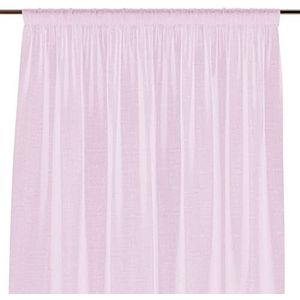 AmeliaHome Gordijn 140 x 250 cm 1 stuk semi-transparant met plooiband roze Lunare