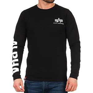 ALPHA INDUSTRIES Heavy Ls Longsleeve voor heren, zwart.