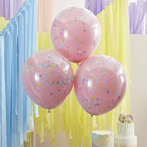 Ginger Ray Decoratieve ballonnen gevuld met roze en pastelkleurige confetti