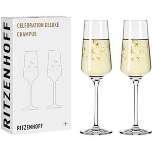RITZENHOFF 6141014 Serie Celebration Deluxe champagneglazen van echt goud, 200 ml, gemaakt in Duitsland