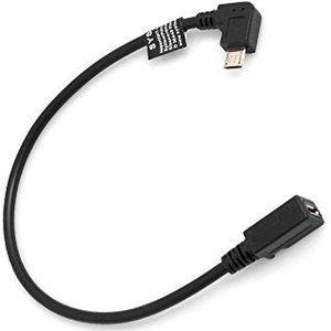 System-S 90 ° linkshoekige Micro USB-datakabel mannelijke naar micro USB vrouwelijke oplaadkabel ca. 27 cm verlengkabel adapterkabel