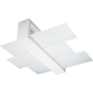 SOLLUX lighting Torino plafondlamp binnen wit rechthoekig 2x E27 max. 60W 230V IP20 woonkamer slaapkamer trap hal energieklasse A++ plafondlamp / 2 lichtpunten