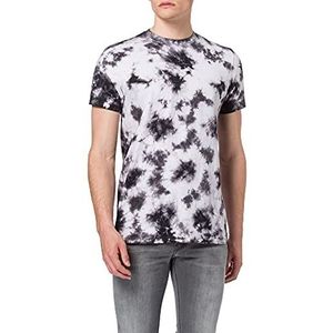 Urban Classics Heren T-Shirt Batik T-Shirt Black Tie Dye S tot 5XL, Wit/Zwart