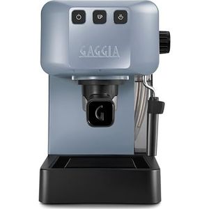 GAGGIA EG2109 GREY Handmatige espressomachine, koffiepoeder of wafels, 100% ontworpen en geproduceerd in Italië, POD-systeem voor romige expressi met pads, automatische voorinfusie, 15 bar