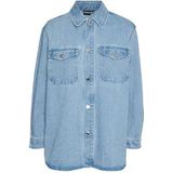 VERO MODA Vmnaya Oversized Denim Shirt Mix Noos T-shirt met lange mouwen voor dames, Lichtblauw jeans, S