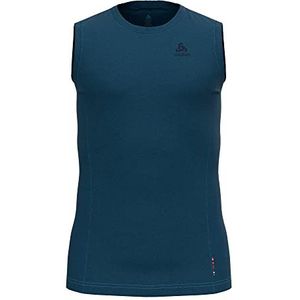 ODLO Tanktop voor heren, ronde hals, 130 merinowol, blauwgroen gemêleerd