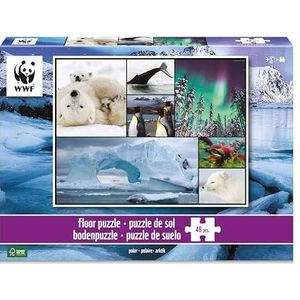 Ambassador 7230482 vloerpuzzel Poolartiere, 48 delen voor kinderen vanaf 3 jaar, WWF